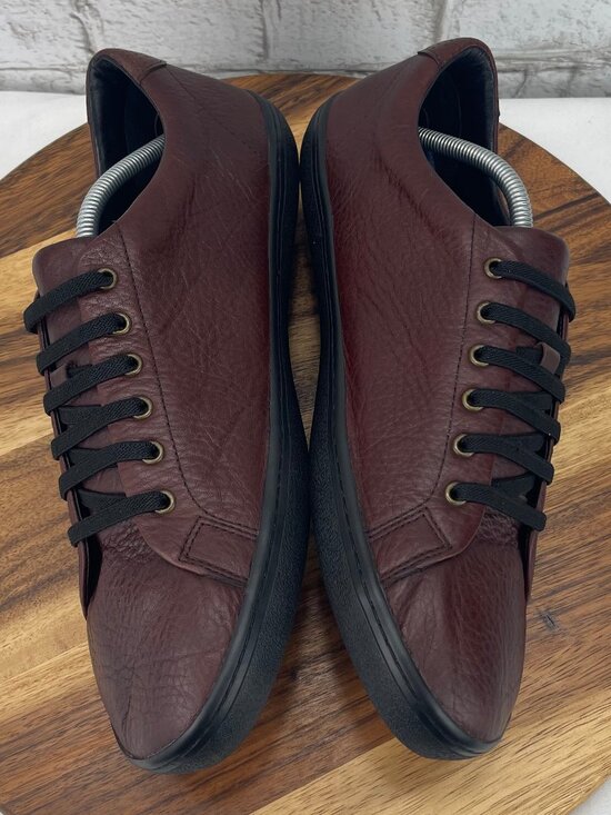 Birchbury Bramfords Mens 12 Brown Black Pebbled Leather Slip On Casual Shoes